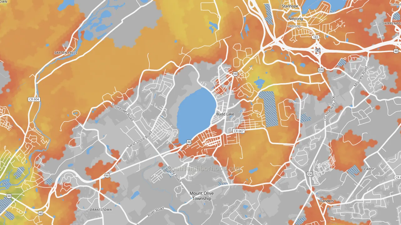 Bike Grade map of 07828, NJ