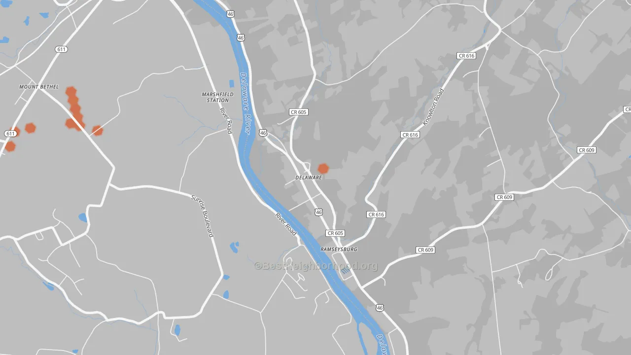 Bike Grade map of 07833, NJ