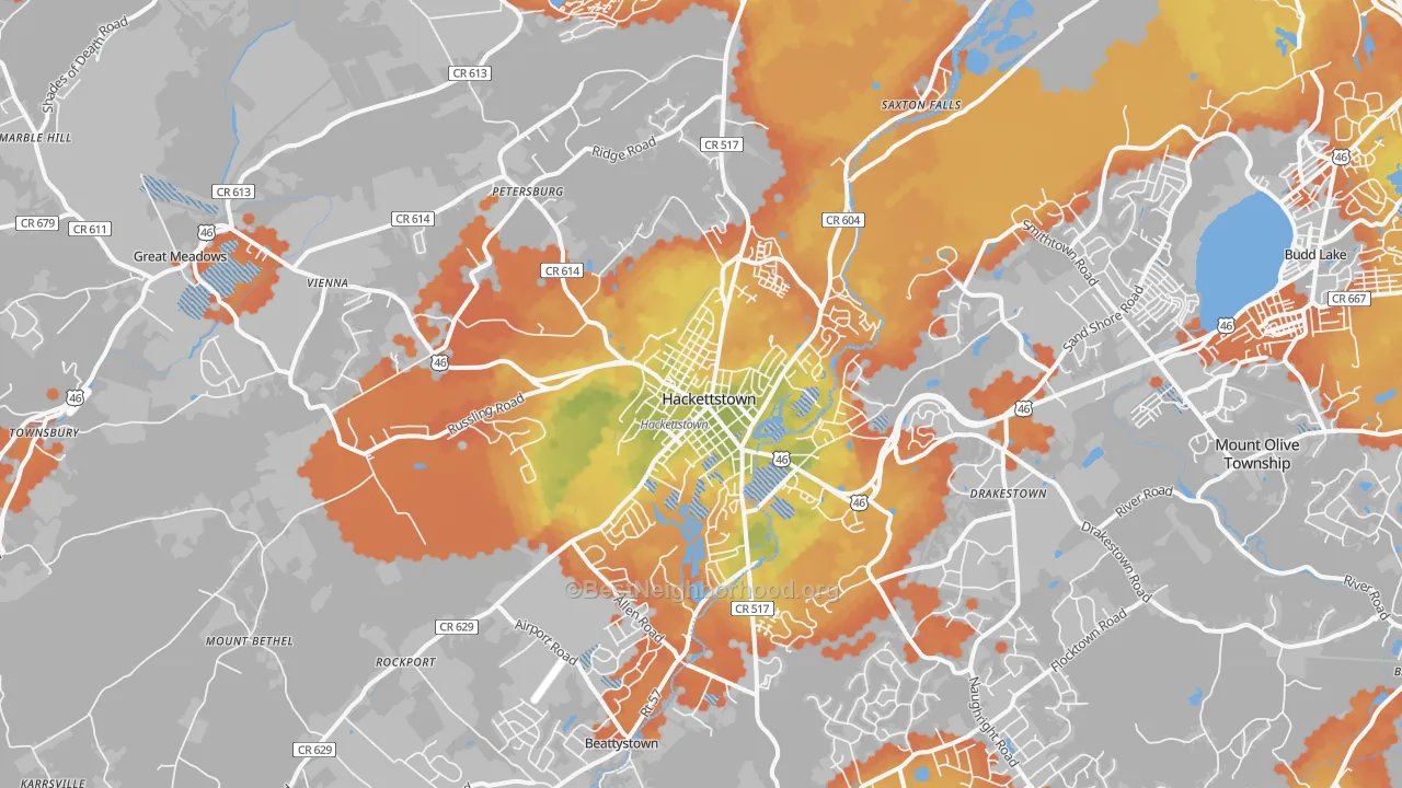 Bike Grade map of 07840, NJ
