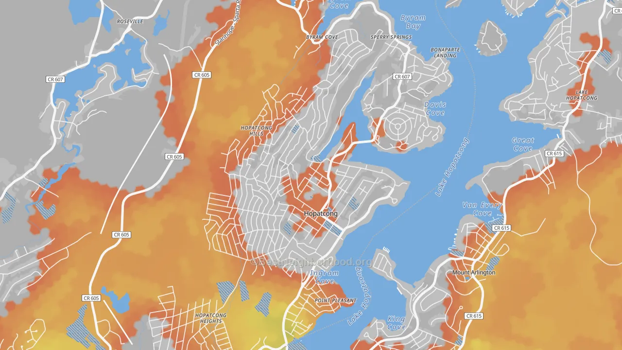 Bike Grade map of 07843, NJ