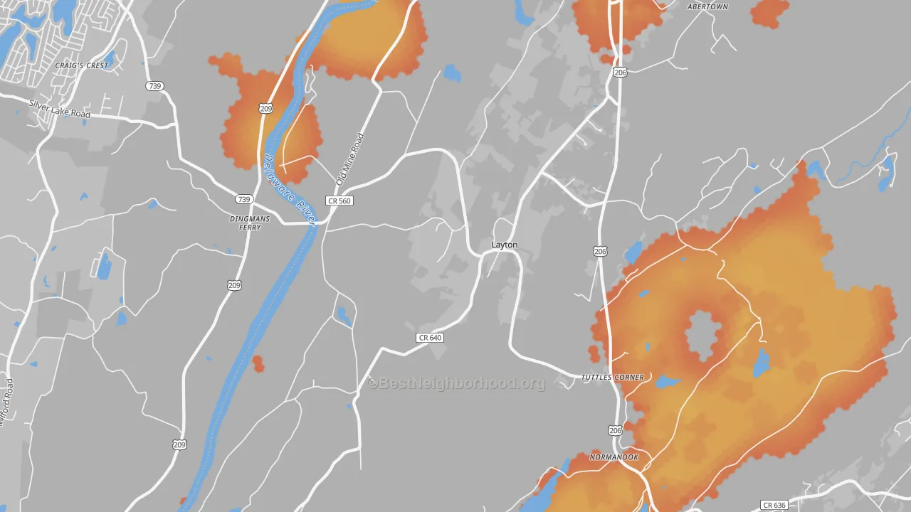 Bike Grade map of 07851, NJ