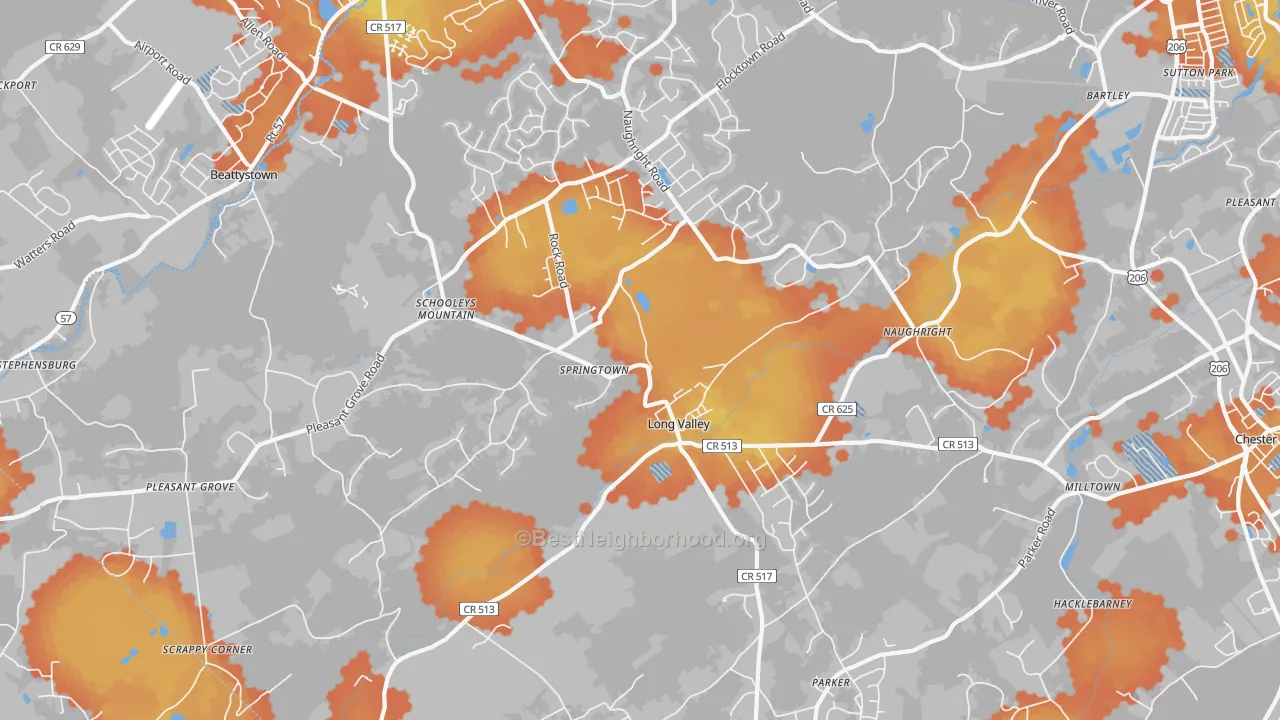 Bike Grade map of 07853, NJ