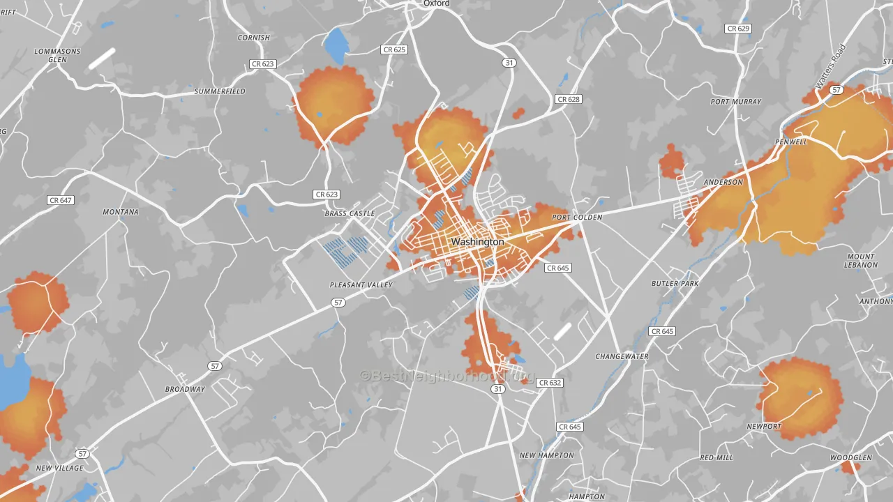 Bike Grade map of 07882, NJ