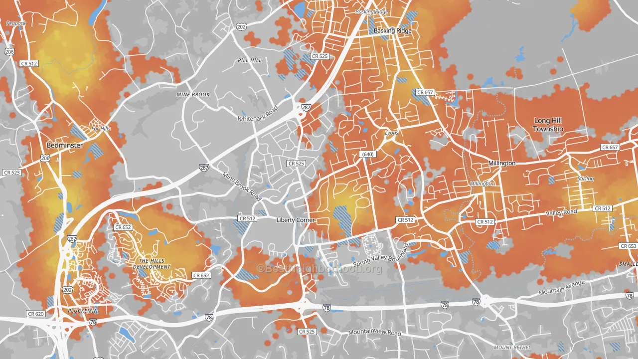 Bike Grade map of 07920, NJ