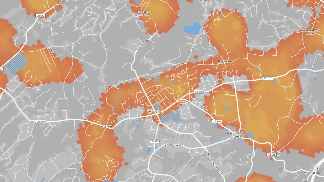 Bike Grade map of 07945, NJ