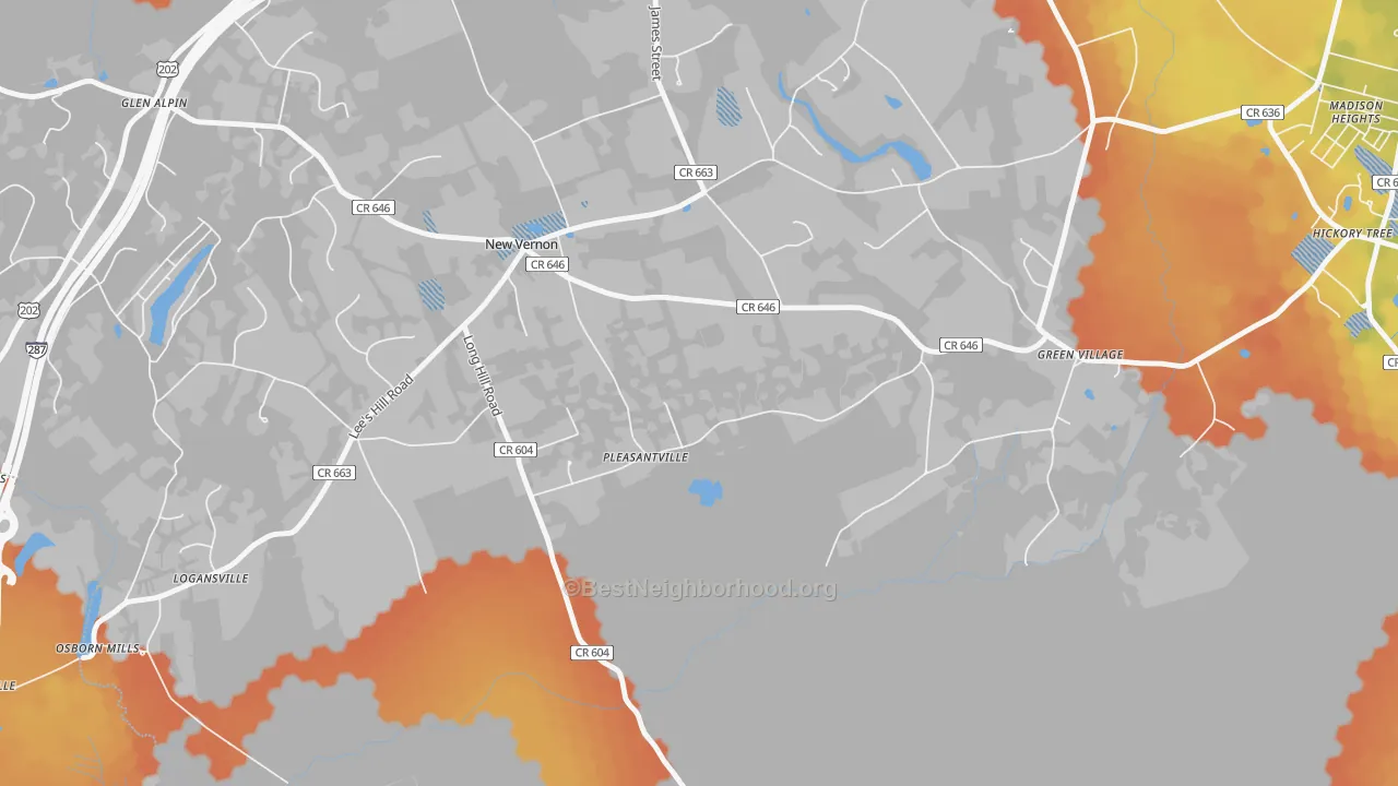 Bike Grade map of 07976, NJ