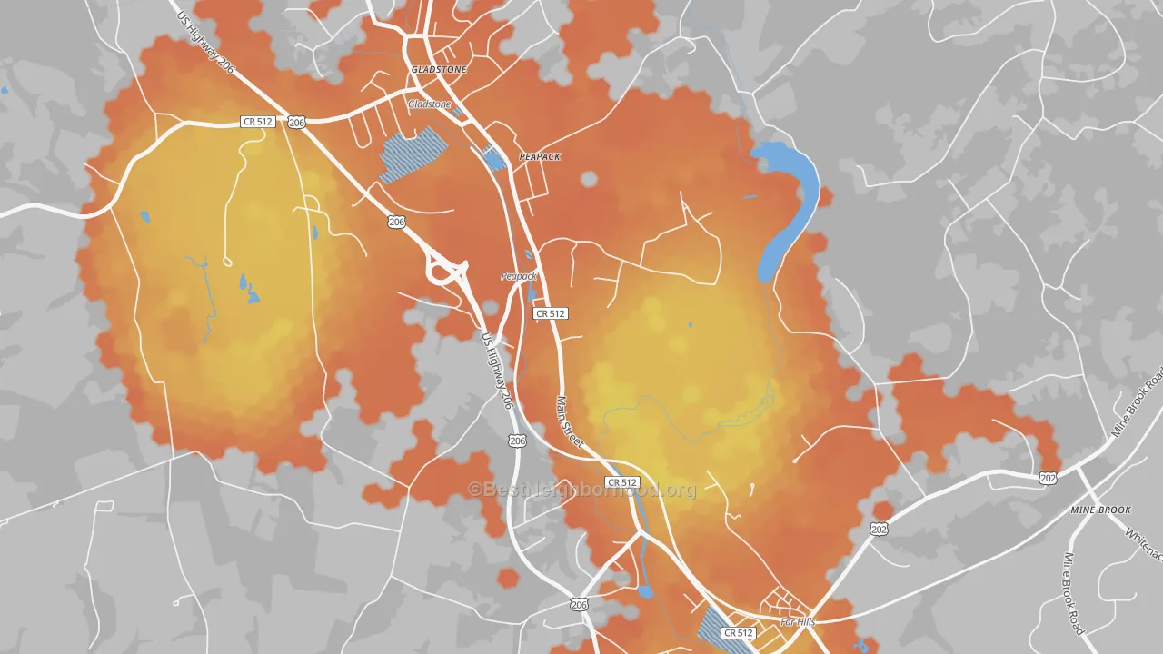 Bike Grade map of 07977, NJ