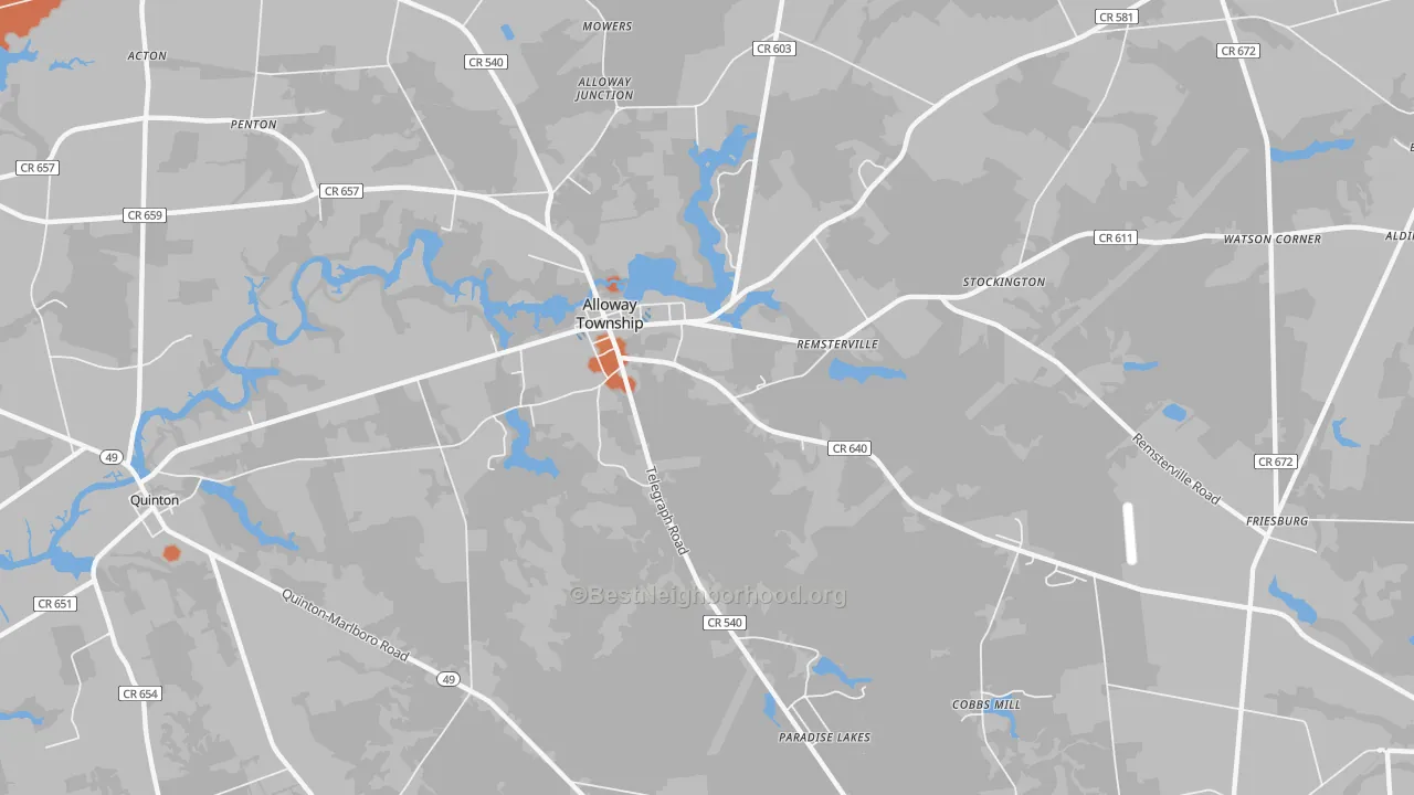 Bike Grade map of 08001, NJ