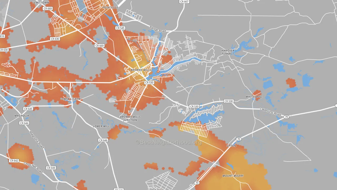 Bike Grade map of 08015, NJ