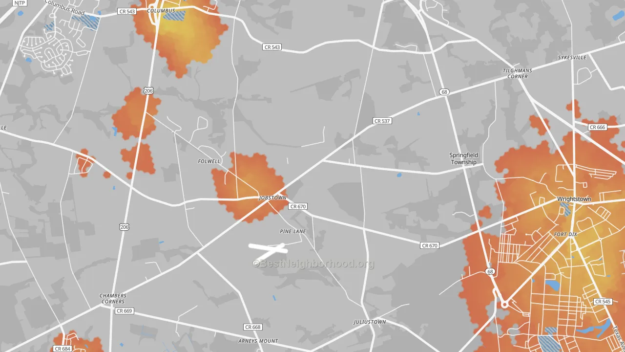 Bike Grade map of 08041, NJ