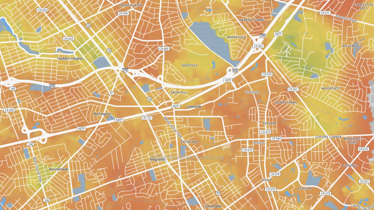 Bike Grade map of 08045, NJ
