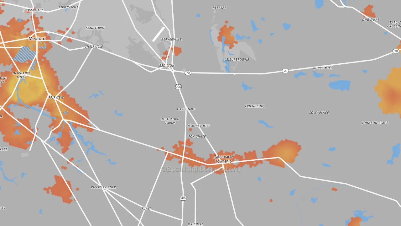 Bike Grade map of 08088, NJ