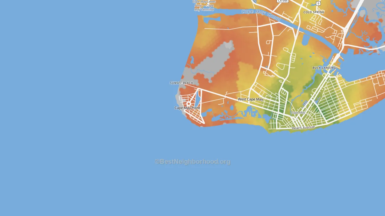 Bike Grade map of 08212, NJ