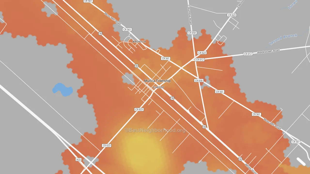 Bike Grade map of 08217, NJ