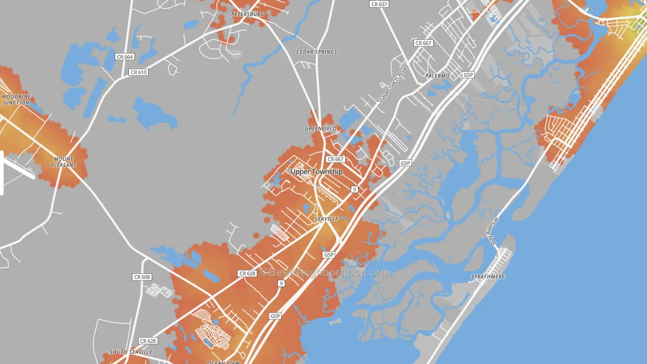 Bike Grade map of 08230, NJ
