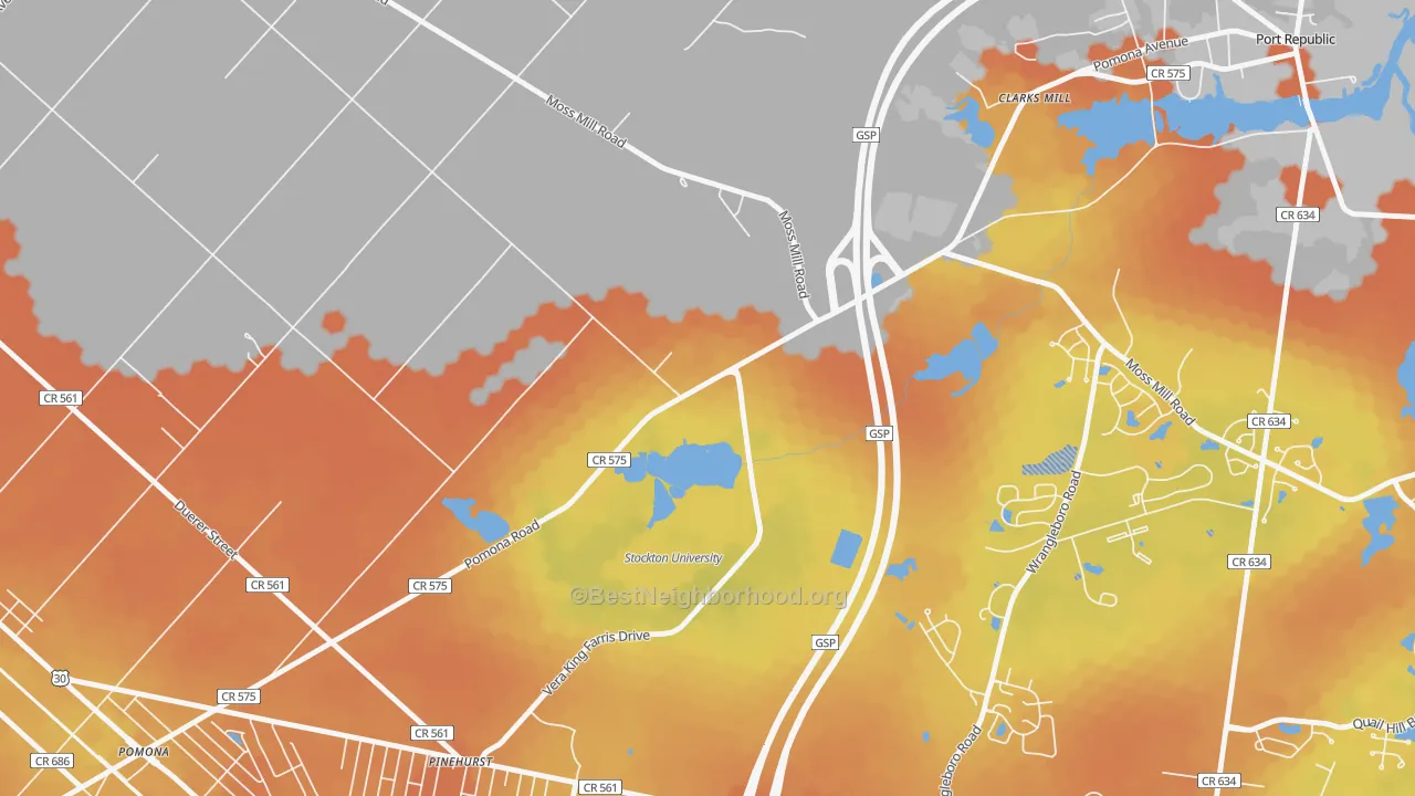 Bike Grade map of 08240, NJ