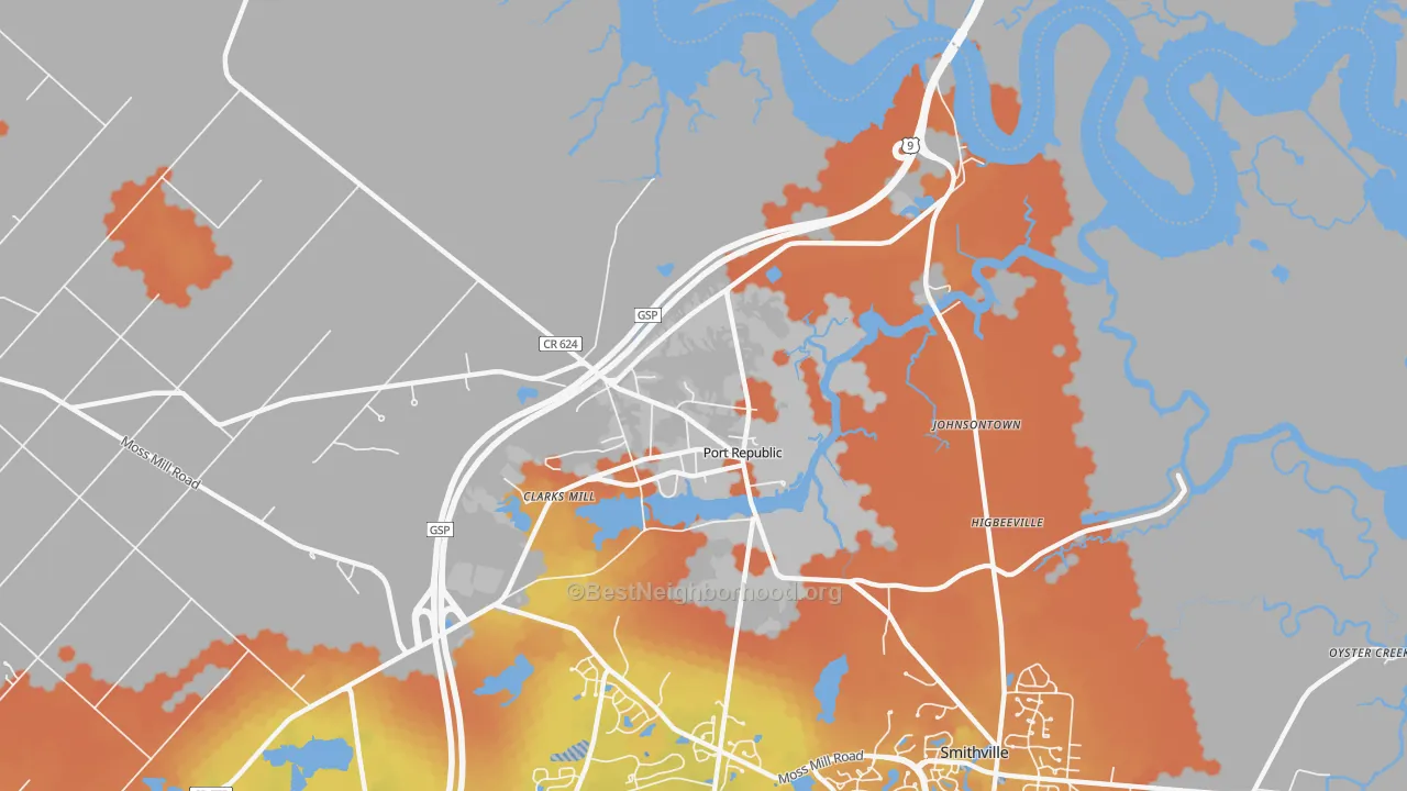 Bike Grade map of 08241, NJ