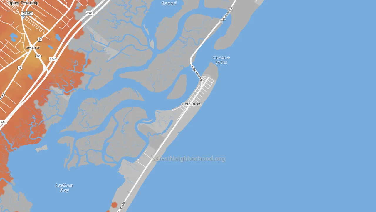 Bike Grade map of 08248, NJ