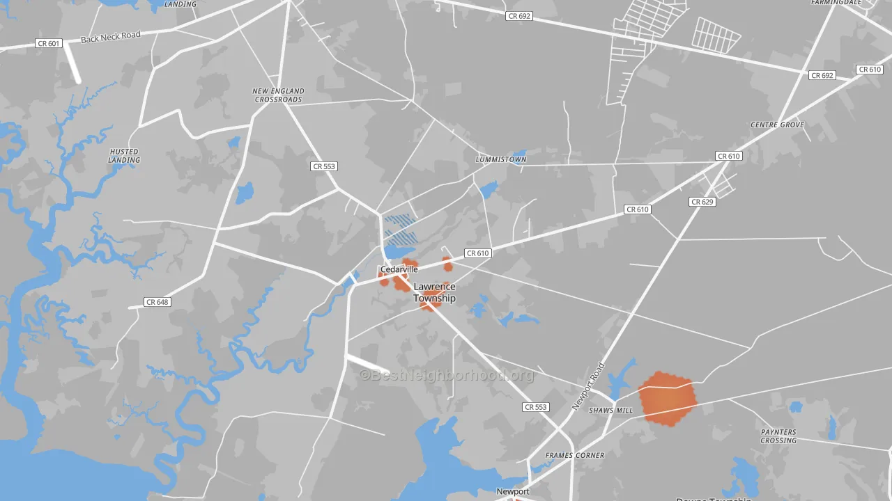 Bike Grade map of 08311, NJ
