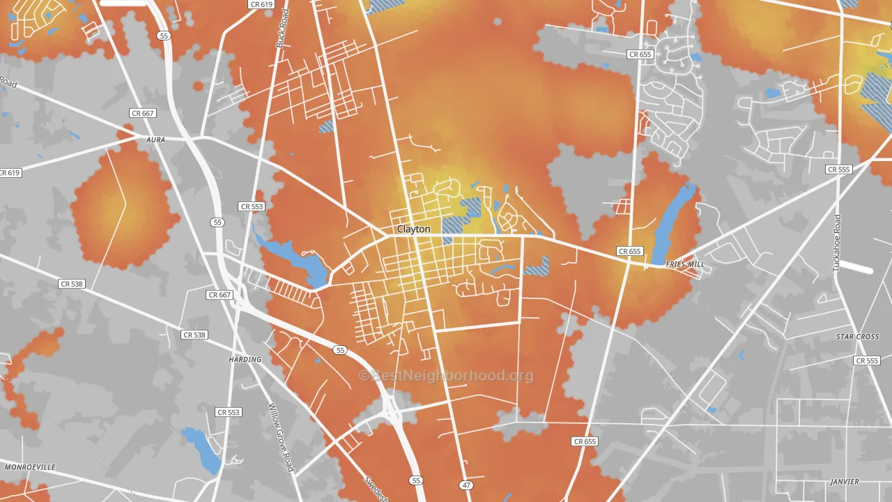 Bike Grade map of 08312, NJ