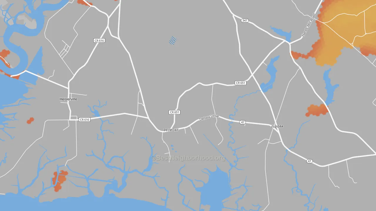 Bike Grade map of 08314, NJ