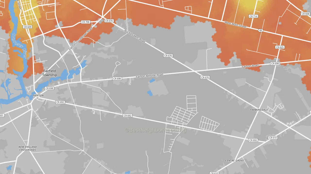 Bike Grade map of 08320, NJ