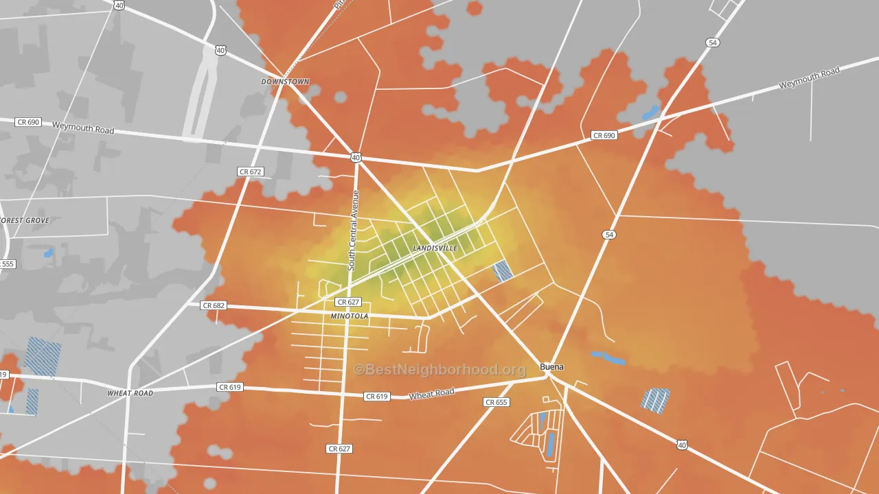 Bike Grade map of 08326, NJ