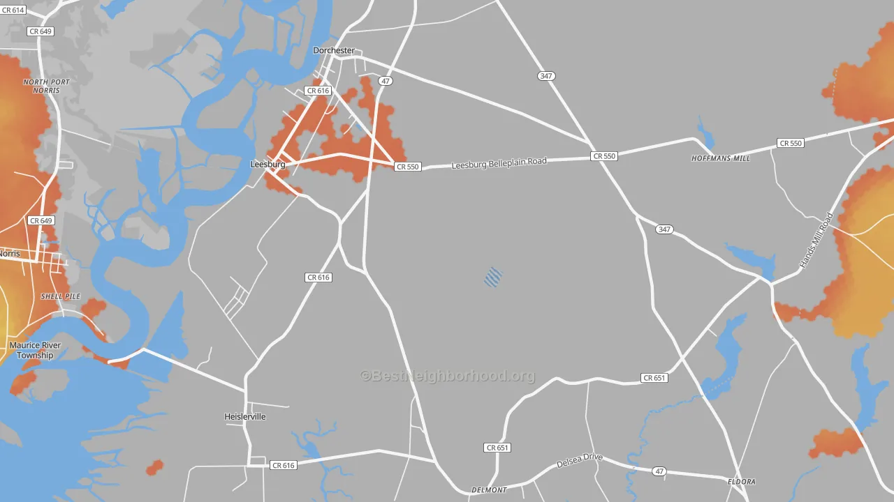 Bike Grade map of 08327, NJ