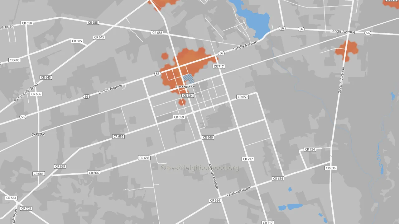 Bike Grade map of 08352, NJ