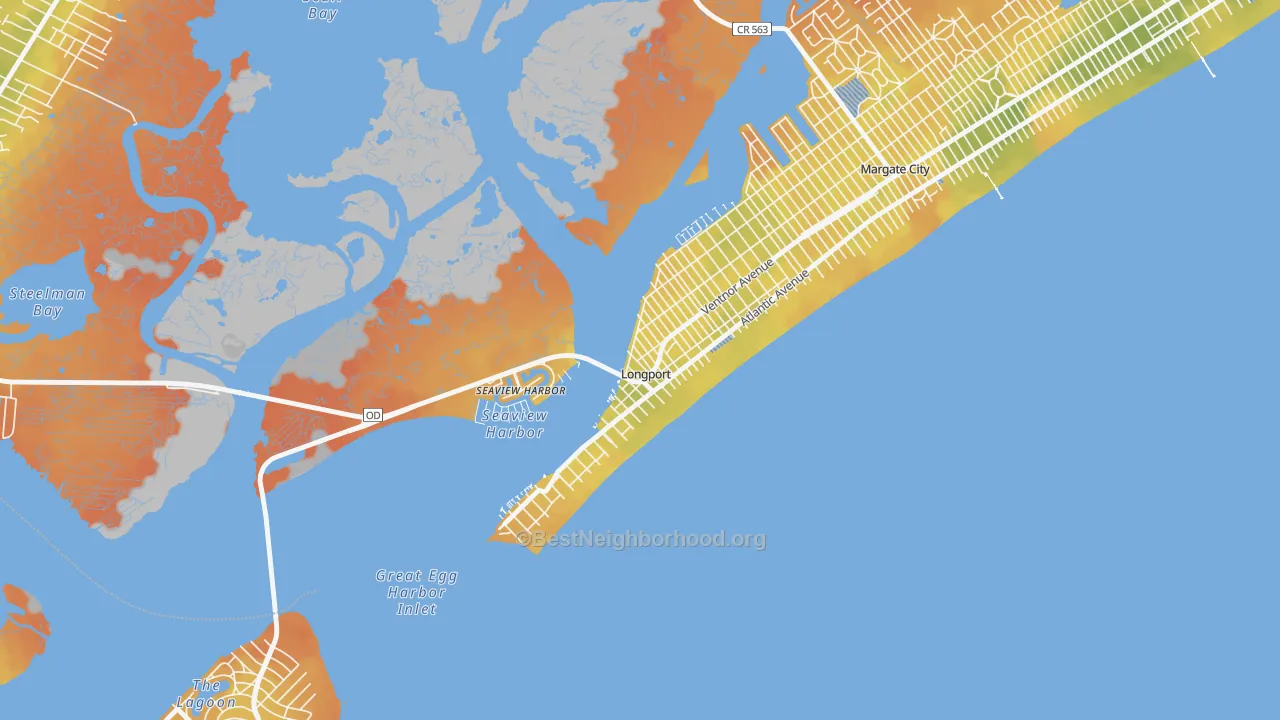 Bike Grade map of 08403, NJ