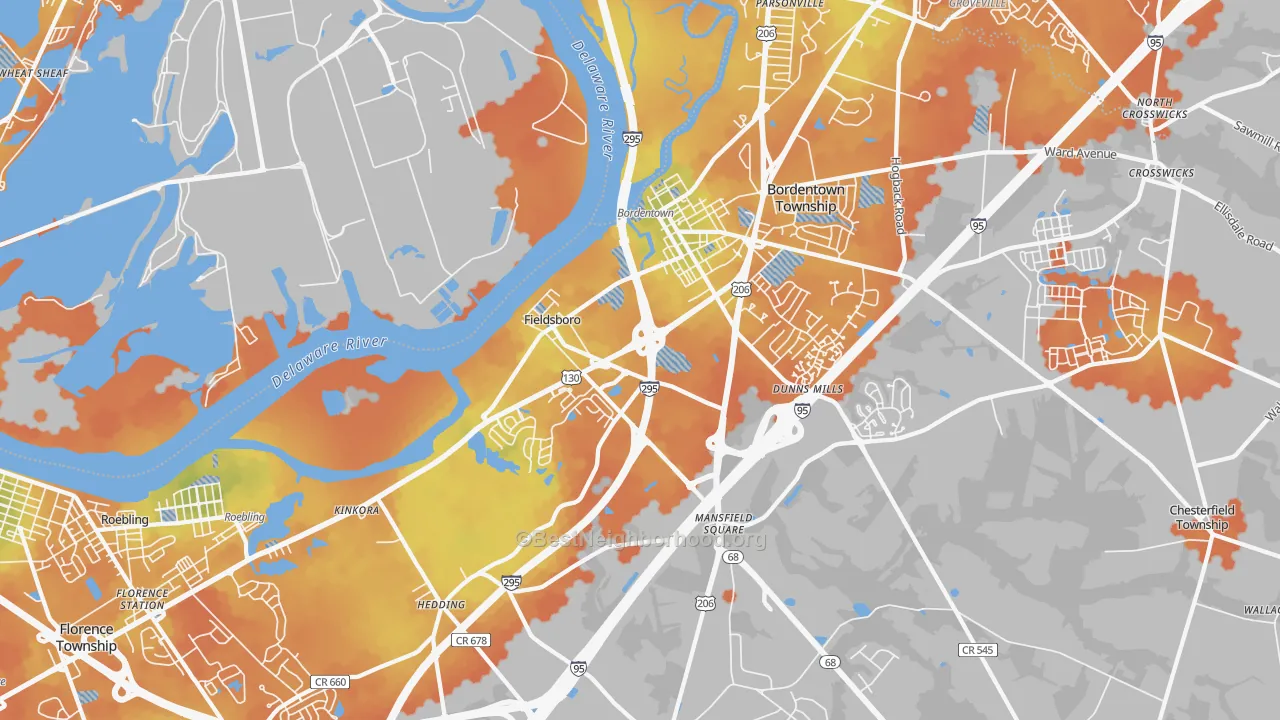 Bike Grade map of 08505, NJ