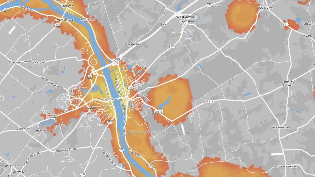 Bike Grade map of 08530, NJ