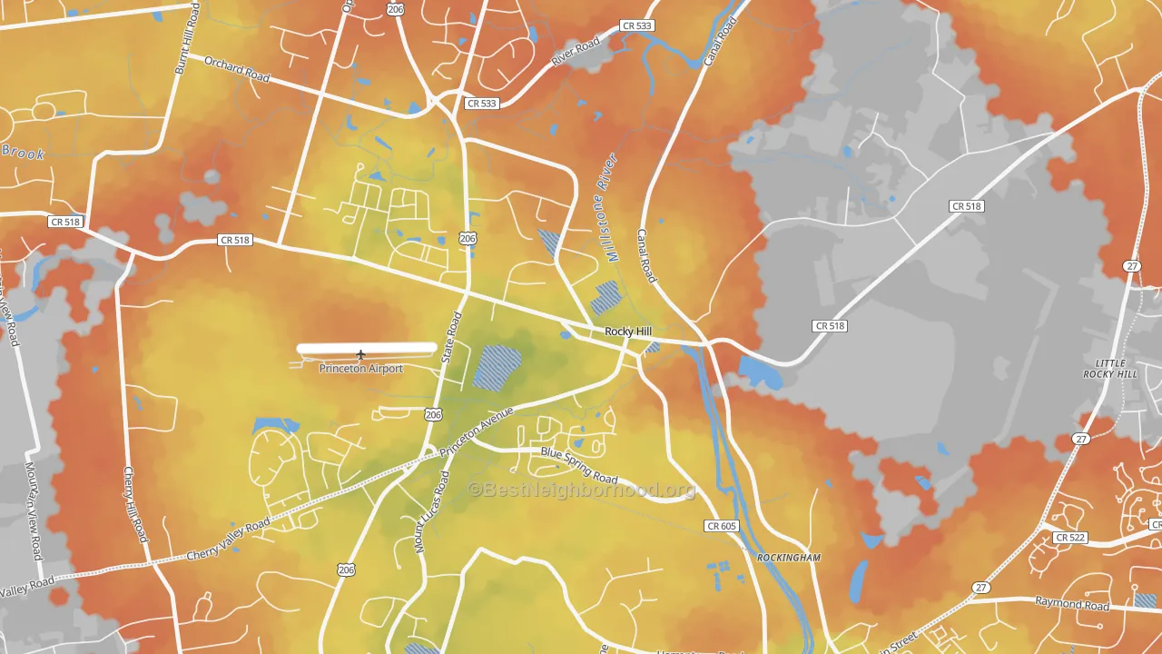 Bike Grade map of 08553, NJ
