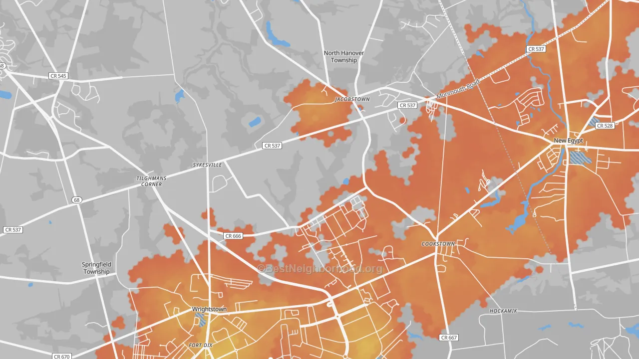 Bike Grade map of 08562, NJ