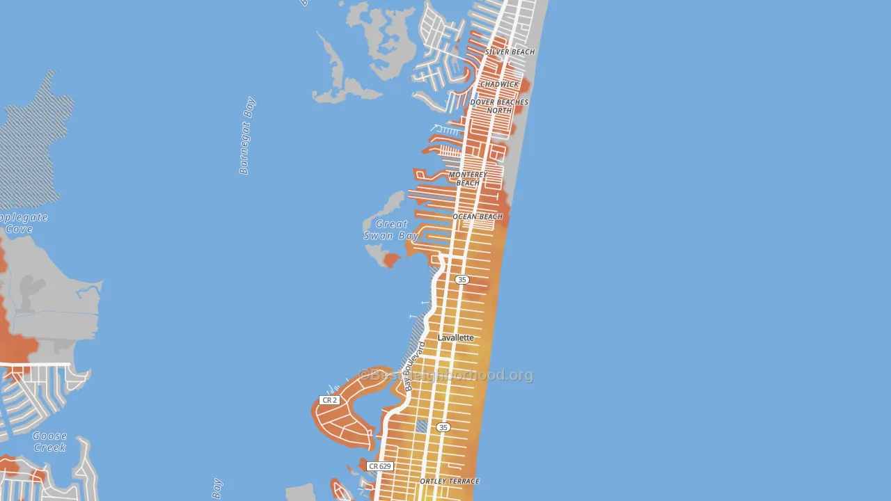 Bike Grade map of 08735, NJ