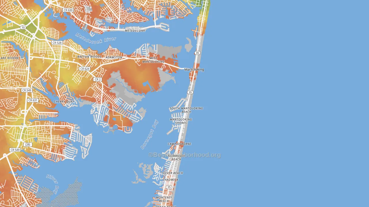 Bike Grade map of 08738, NJ