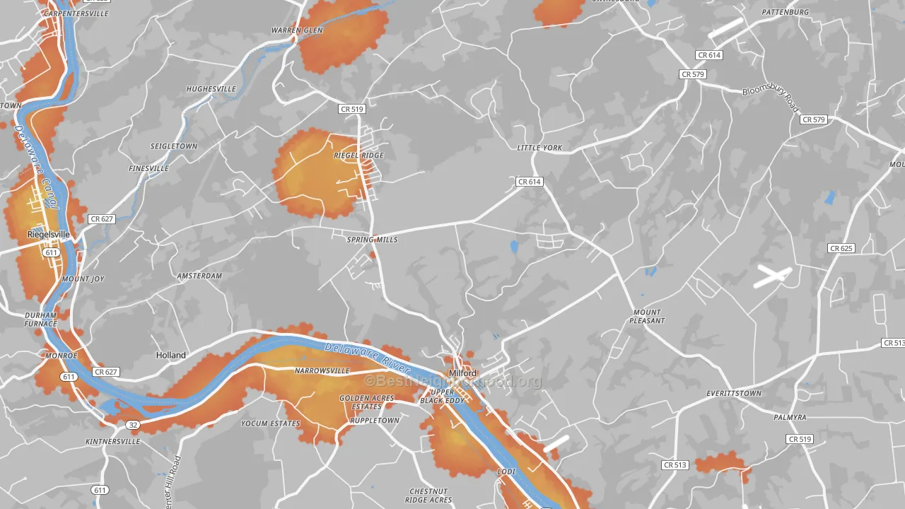 Bike Grade map of 08848, NJ