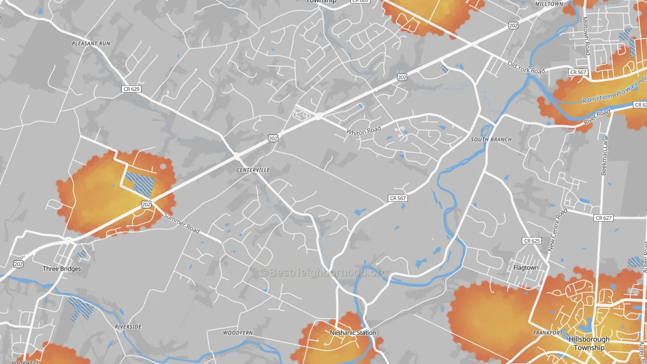 Bike Grade map of 08853, NJ
