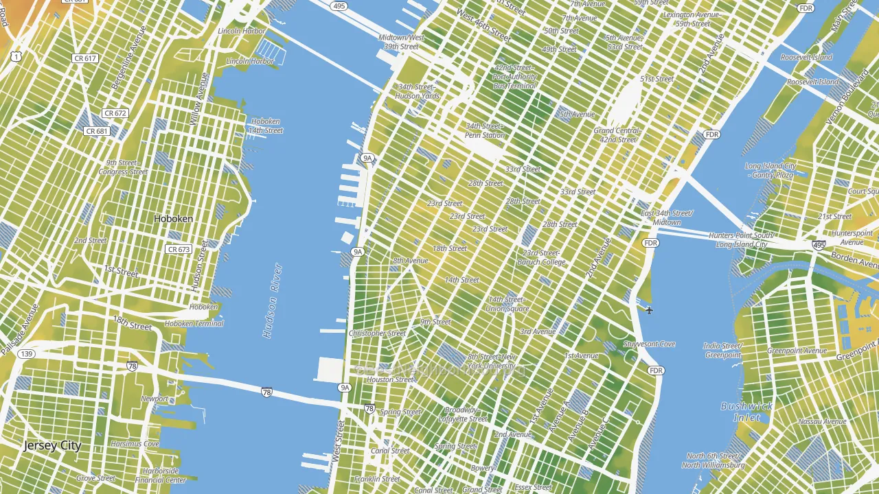 Bike Grade map of 10011, NY