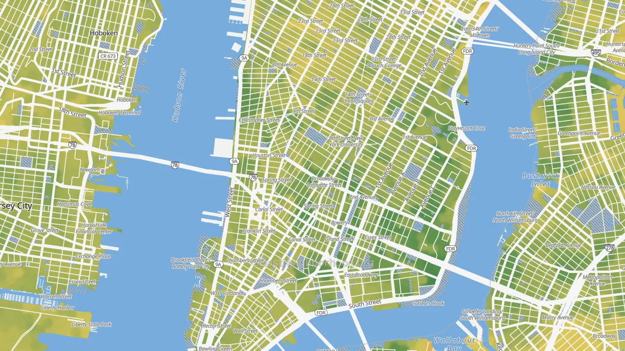 Bike Grade map of 10012, NY