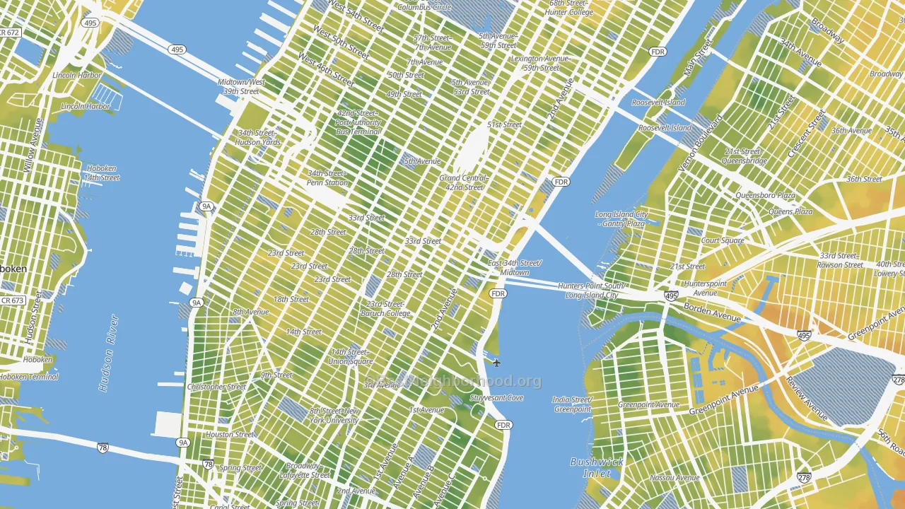 Bike Grade map of 10016, NY