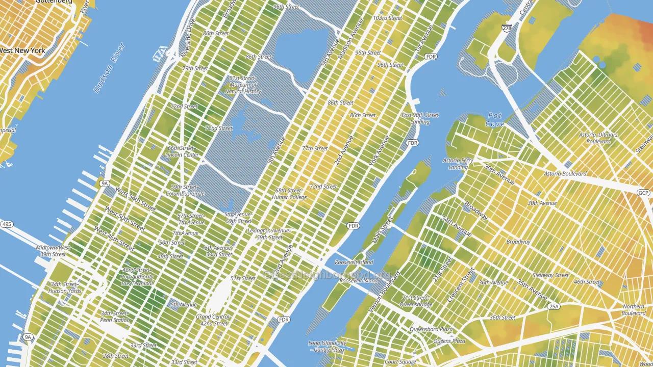 Bike Grade map of 10021, NY