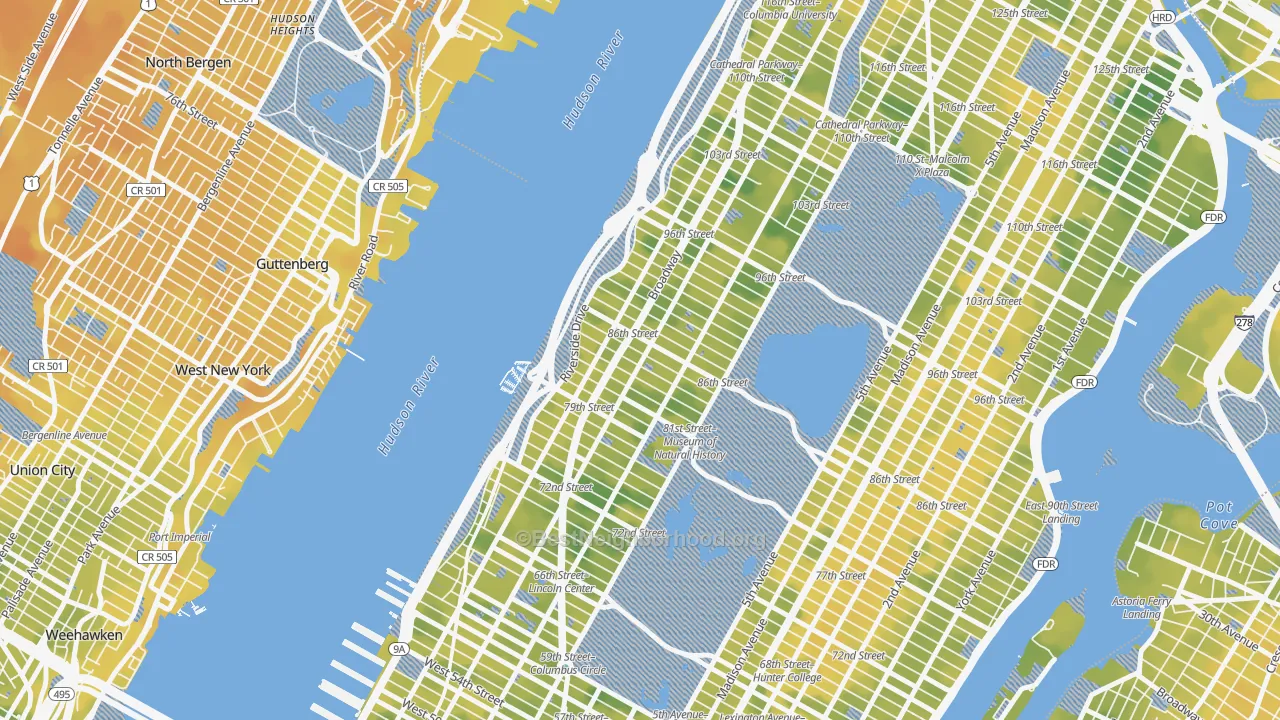 Bike Grade map of 10024, NY
