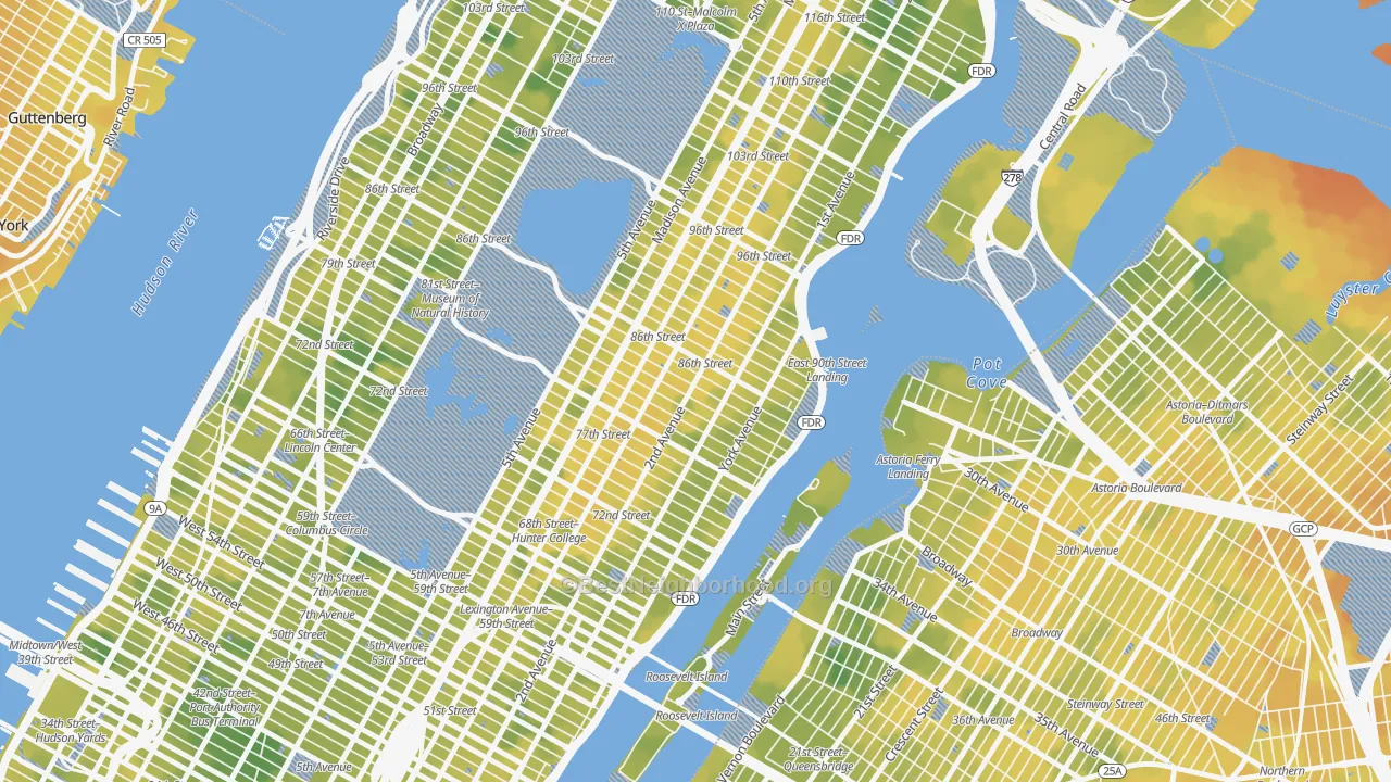 Bike Grade map of 10028, NY