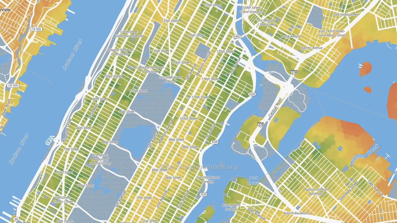 Bike Grade map of 10029, NY