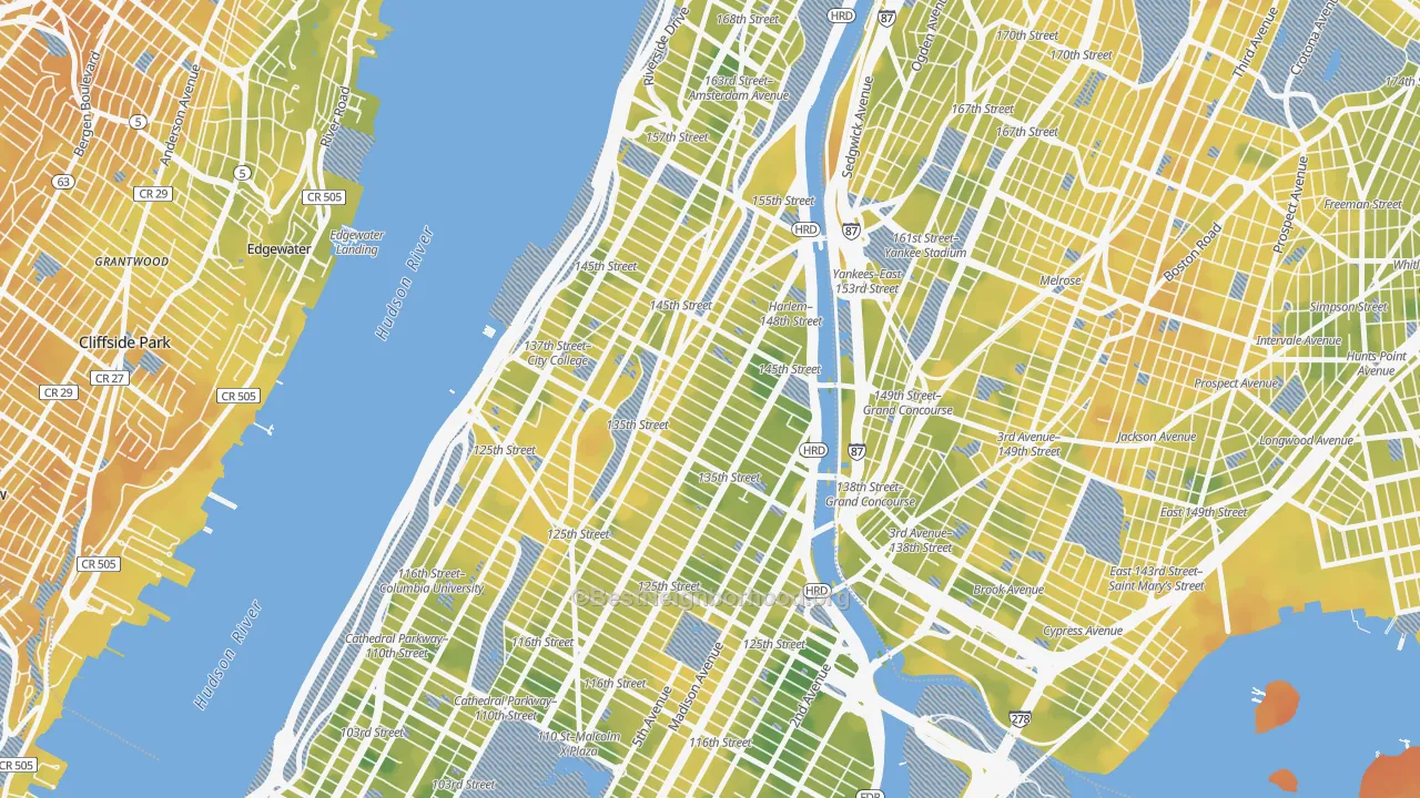 Bike Grade map of 10030, NY