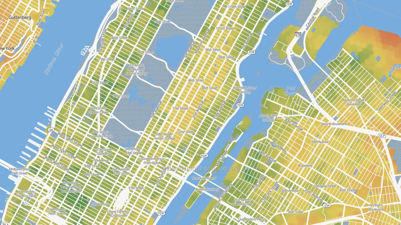 Bike Grade map of 10075, NY