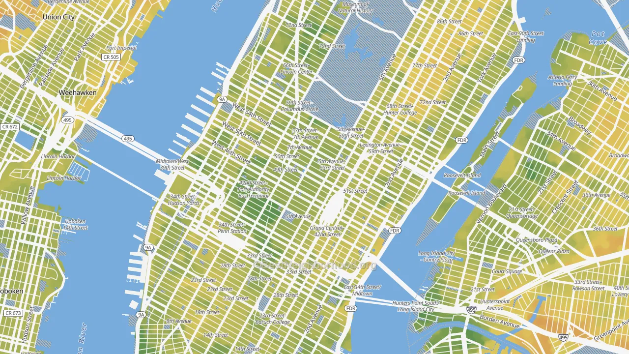 Bike Grade map of 10112, NY
