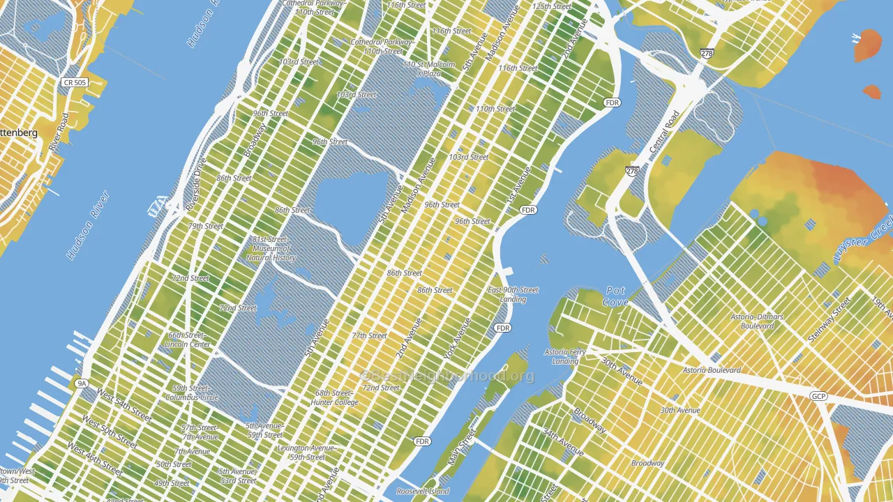 Bike Grade map of 10128, NY