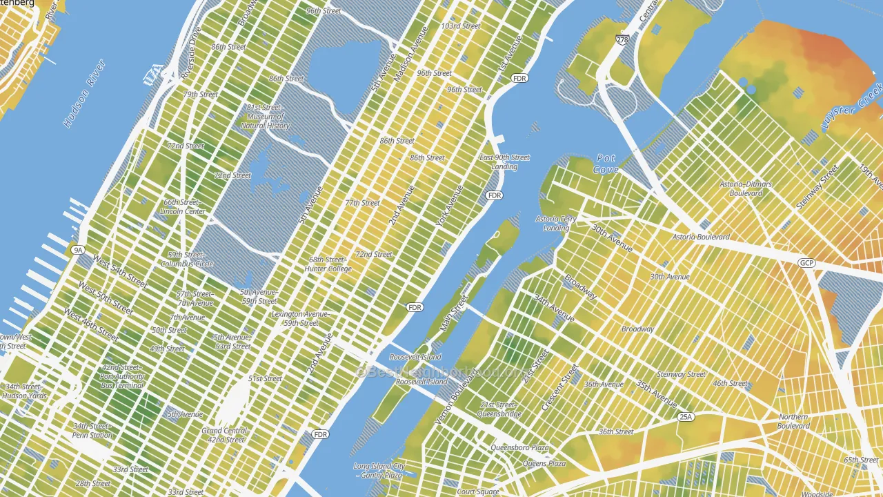 Bike Grade map of 10162, NY